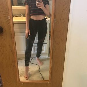 Black mesh dry fit leggings